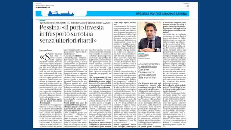 Il Presidente Pessina al Secolo XIX: obiettivi, progetti e investimenti